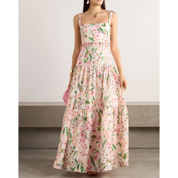 Agua by Agua Bendita Dresses & Skirts - Agua By Agua Bendita lima jardiniera' floral-print linen maxi dress